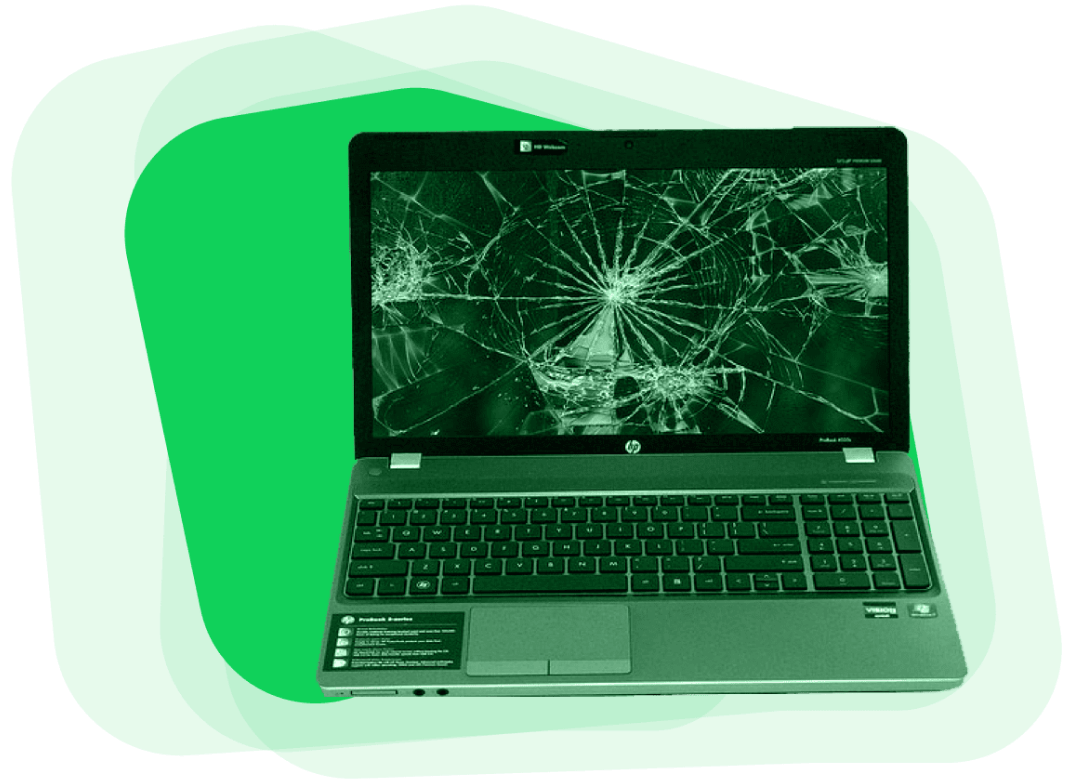 Laptop with broken screen