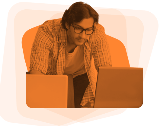 Man looking at laptop